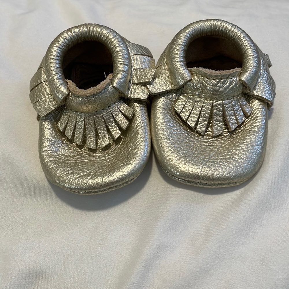 Gold Freshly Picked leather moccasins